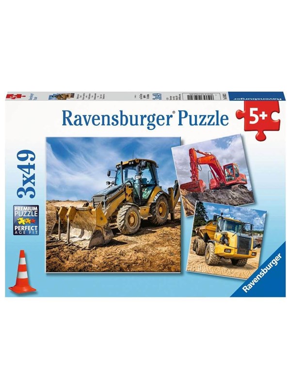 Ravensburger Digger At Work! 3x49P 2D Pussel