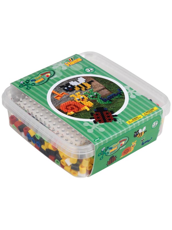 Produktfoto för Hama maxi perler 600stk + plade 8214 i bøtte