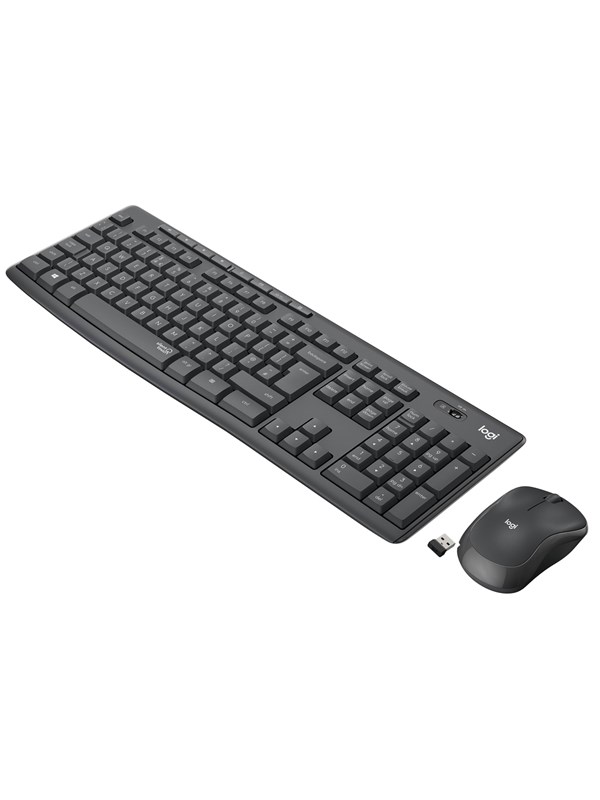 Logitech Mk295 Silent Wireless Combo Off White Us Tastatur & Mus Set Amerikansk Engelska Silver
