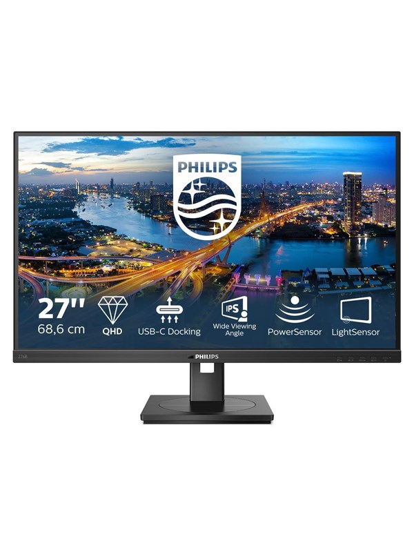 Produktfoto för Philips 276B1 - LED-skärm - 27 - 2560 x 1440 QHD @ 75 Hz - IPS - 350 cd/m² - 1000:1 - 4 ms - 2xHDMI, DisplayPort, USB-C - högtalare - svart med struktur