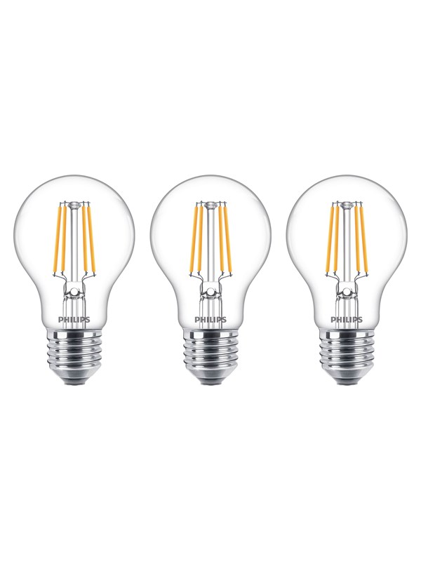 Philips LED-lampa E27 806 lm 3-pack