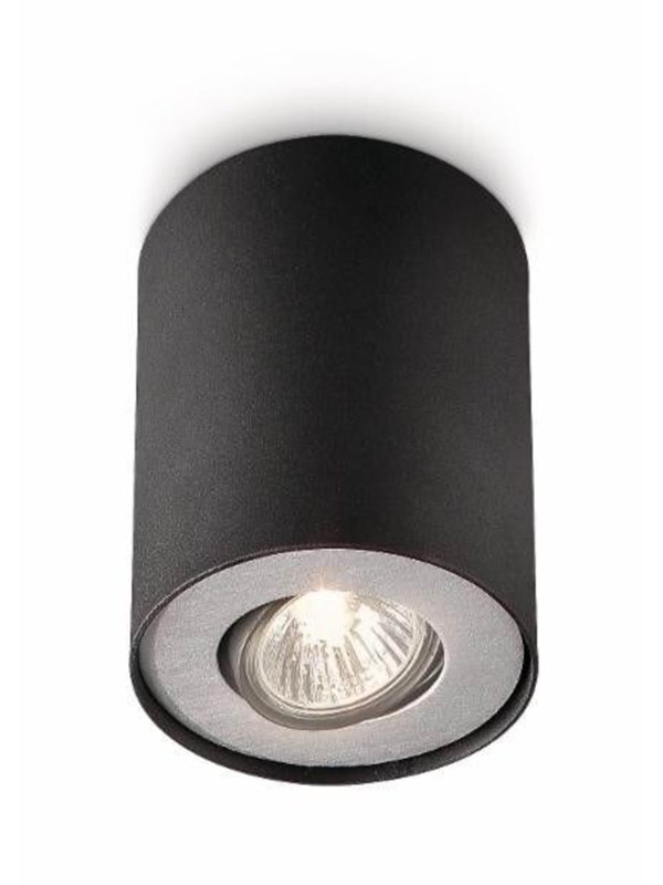 Produktfoto för PILLAR BLACK CEILING LUMINAIRE SPOT TUBE 1X GU10/ 20W IP20 METAL