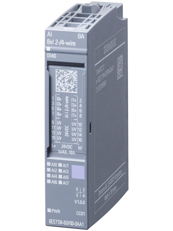 Produktfoto för Siemens 6ES7134-6GF00-0AA1, Analog, Strömförsörjning av system, Multifärg, 37 g, 70 mm, 25 mm
