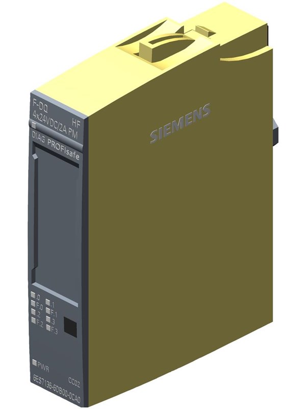 Produktfoto för Siemens 6ES71366DB000CA0, Digital, Ut, 4 kanaler, 4 kanaler, 24 V, Grå, Gul