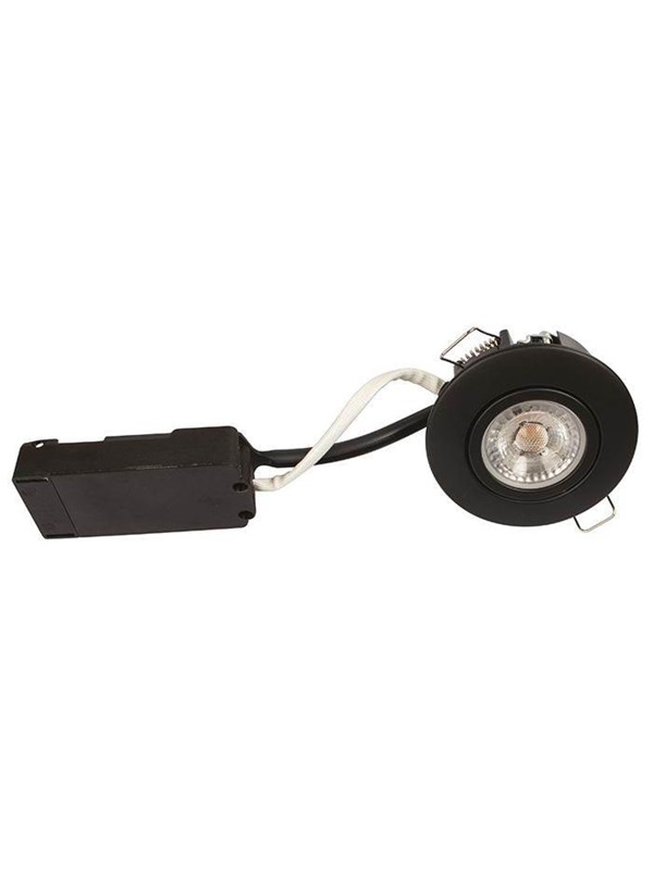 Scan Products Luna lp 230v dimmable flicker free 6.2w 3000k cri95 ip44 matt black round