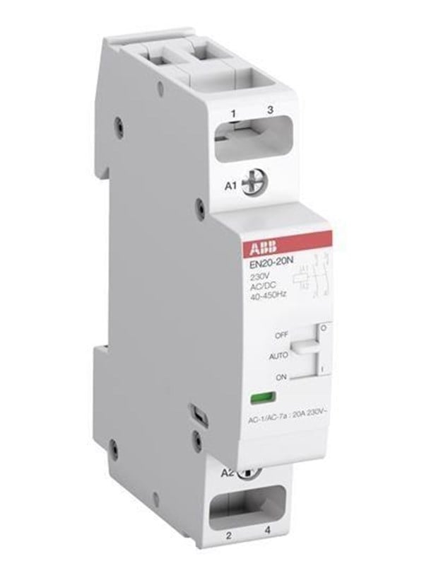 ABB En20-20n-01 installation contactor 2no/0nc 24v ac/dc