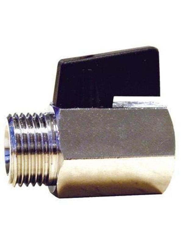 Pettinaroli Male/female mini ball valve with black nylon lever 1/2