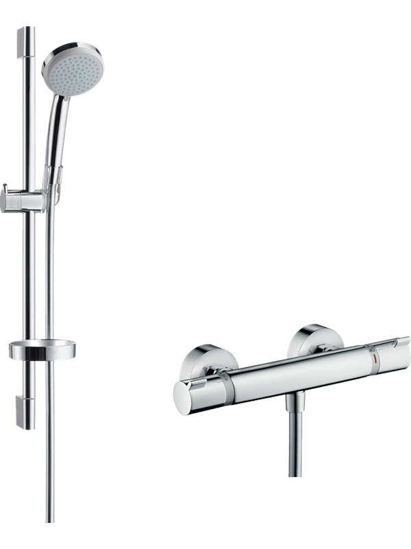 Produktfoto för HANSGrohe Ecostat Comfort termostatblandare inklusive duschset Croma 100 Vario med 4 strålfunktioner