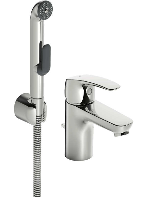 Oras safira washbasin with bidetta handshower and pop up was