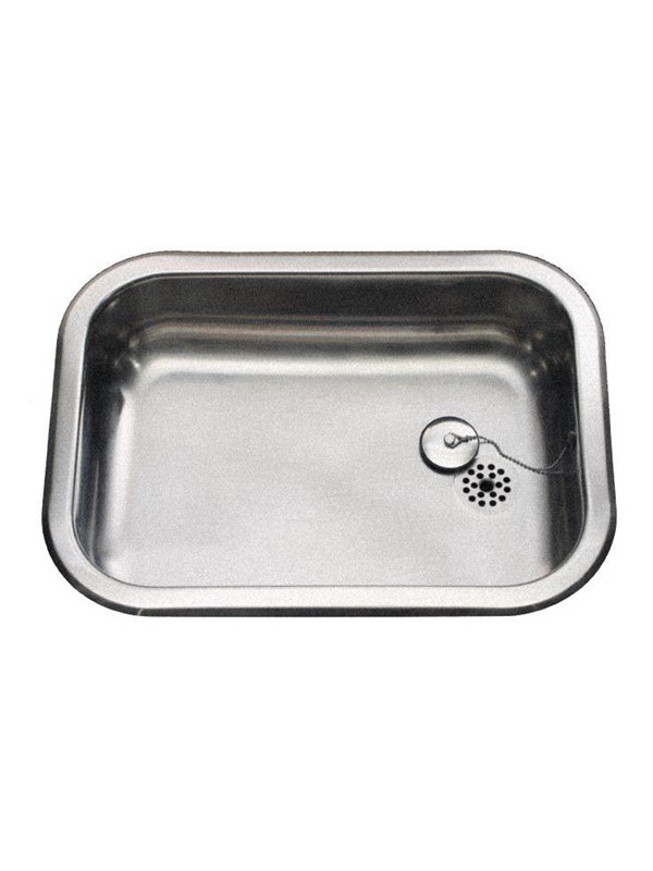 Produktfoto för INTRA JUVEL Juvel BK480-R01 köksbänk i borstat rostfritt stål 48x34 cm med stopp och överlopp samt för att hälla upp och lägga ut