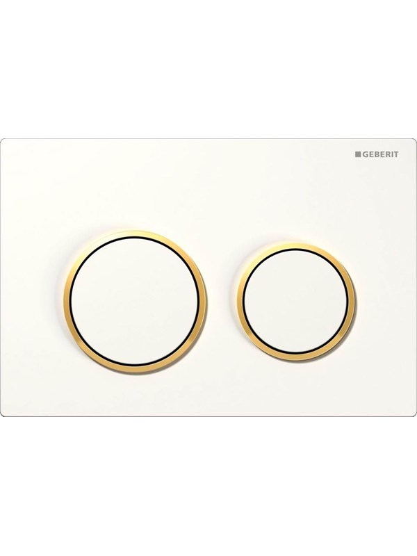 Produktfoto för Geberit Manöverplatta omega20 - vit/guld/vit