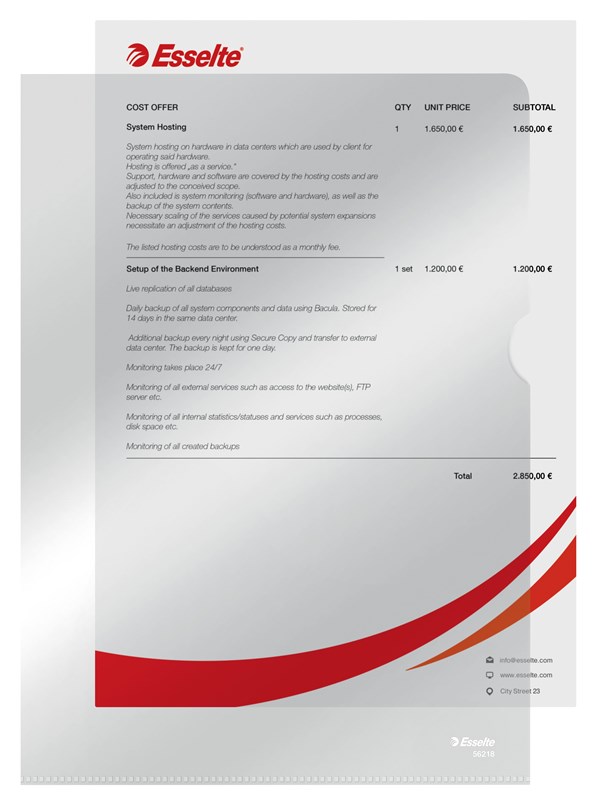 Esselte Plastomslag A4 0.105mm 100stk/pak