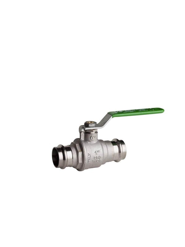 Pettinaroli Heavyduty fullway ball valve with press fittings ends green