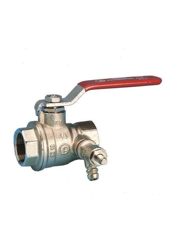 Pettinaroli F x f fullway ball valve with drain-off and red steel lever