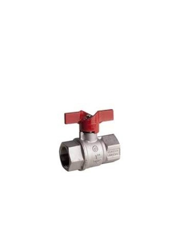 Pettinaroli F x f heavyduty fullway ball valve red butterfly handle te
