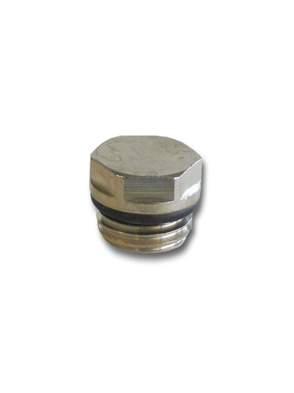 Pettinaroli End plug 6 edge with o-ring 1/2" chrome