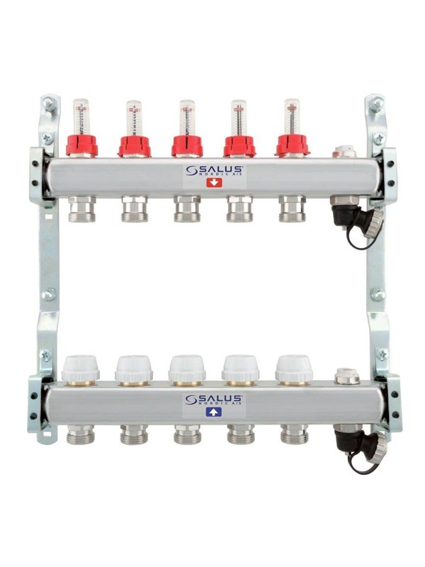 Salus Floor heating manifold 5 slings with flowmeter