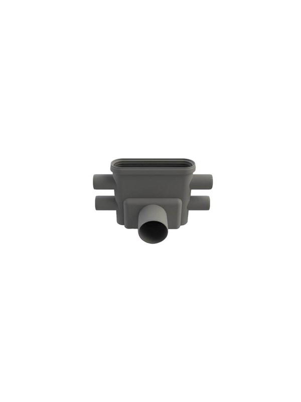 Unidrain Outlet unit w/horizontal outlet Ø75 mm incl. water trap and fire horizontal side inlets Ø40 mm