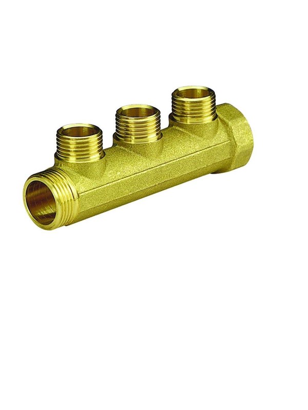 Pettinaroli Brass manifold 3/4x1/2 for water- and heatingsystems 3 outlets