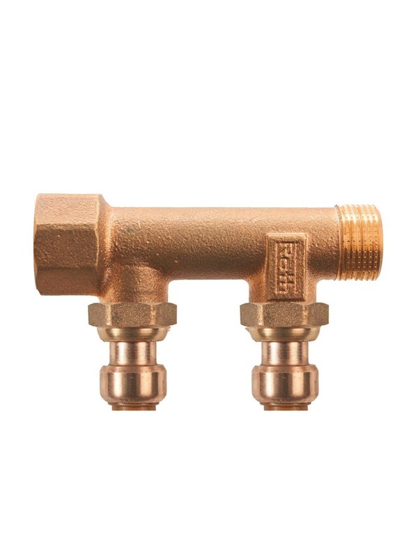 Roth manifold 2 outlets x 15 mm insert gunmetal