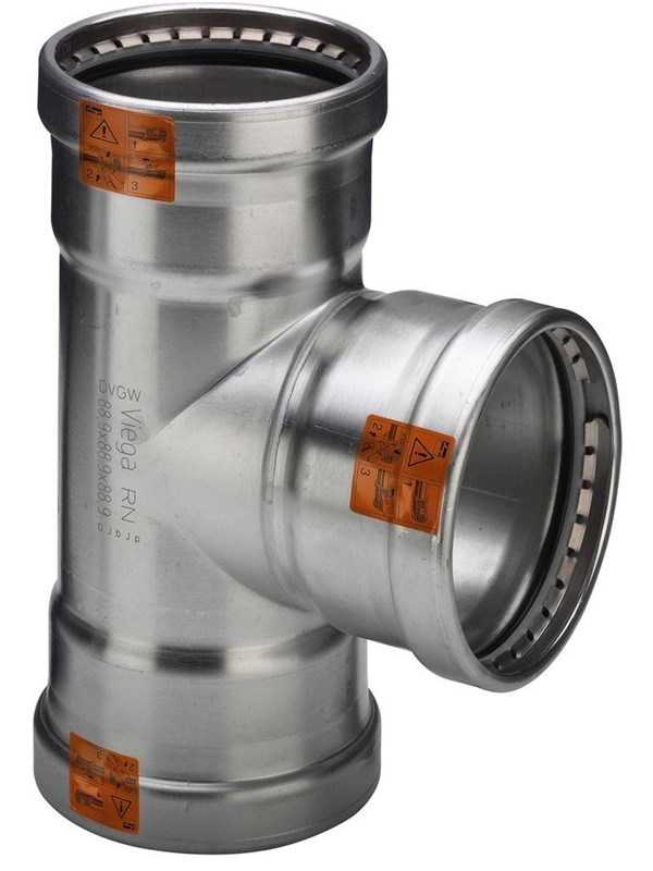 Viega Sanpress Inox XL T-piece 76.1 x 54 x 76.1 mm stainless steel