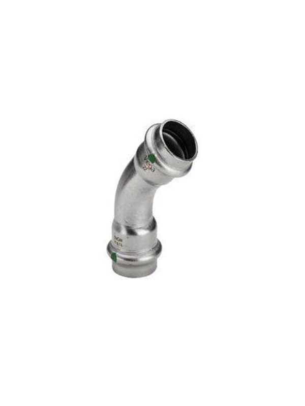 Viega Sanpress Inox bend 45° 54 Stainless steel/bright 435370