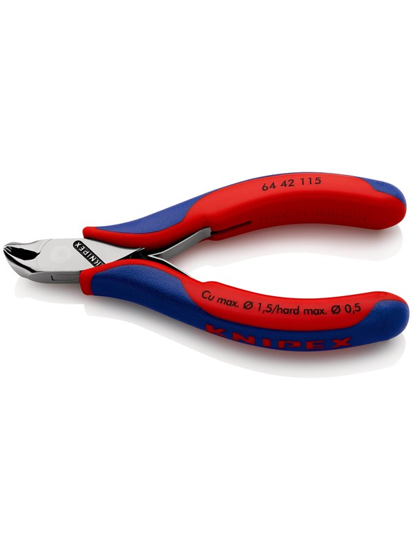 Produktfoto för Knipex 64 42 115, Ändavbitartång, Stål, Blå, Röd, 115 mm, 69 g