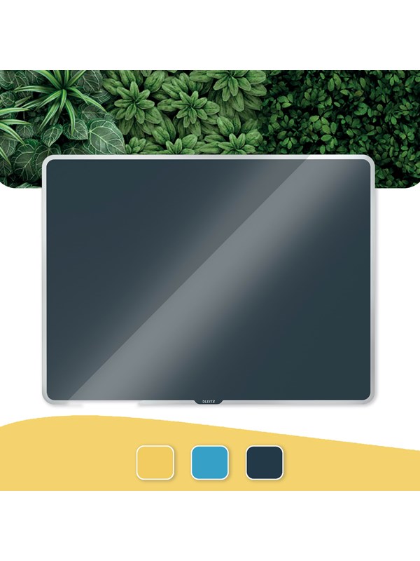 Produktfoto för Leitz Cosy - Whiteboard-tavla - väggmonterbar - 600 x 400 mm - tempererat glas - magnetisk - sammetsgrå