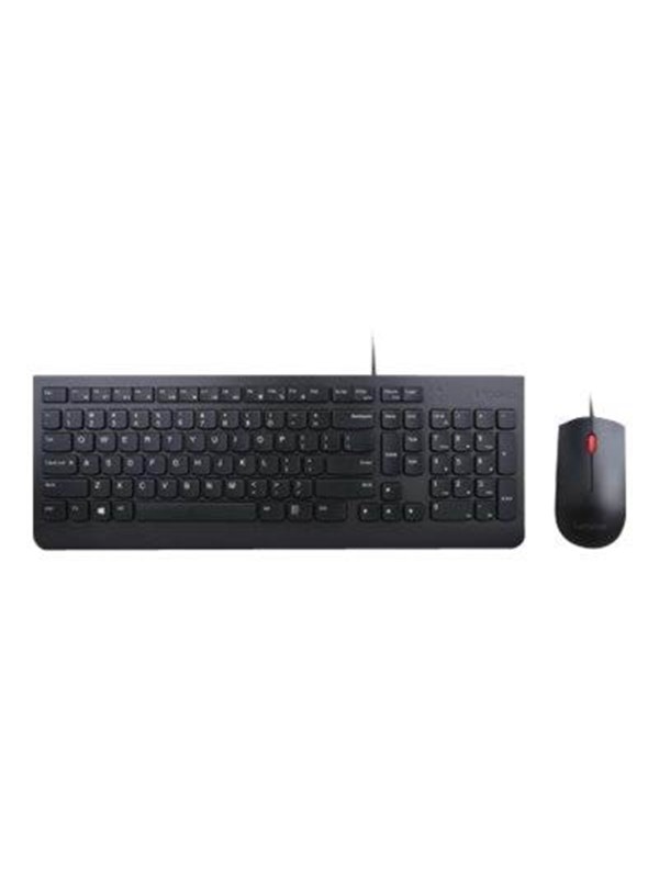 Lenovo Essential Wired Combo Keyboard And Mouse Set Norwegian Tastatur & Mus Set Norsk Svart