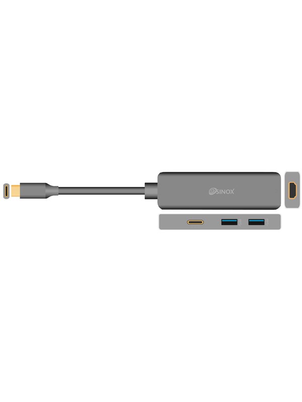 Sinox USB C Hubb - Aluminium USB Hub