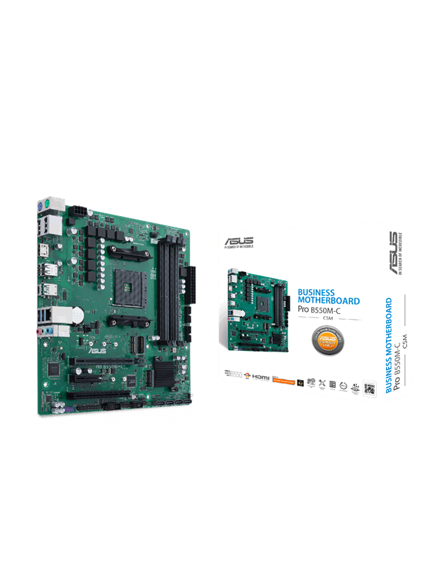ASUS Pro B550M-C/CSM Moderkort - AMD B550 - AMD AM4 - DDR4 RAM - Micro-ATX