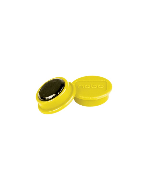 Nobo Magnetiska Whiteboardmagneter 10-Pack 13 mm Färgade Magneter Gul
