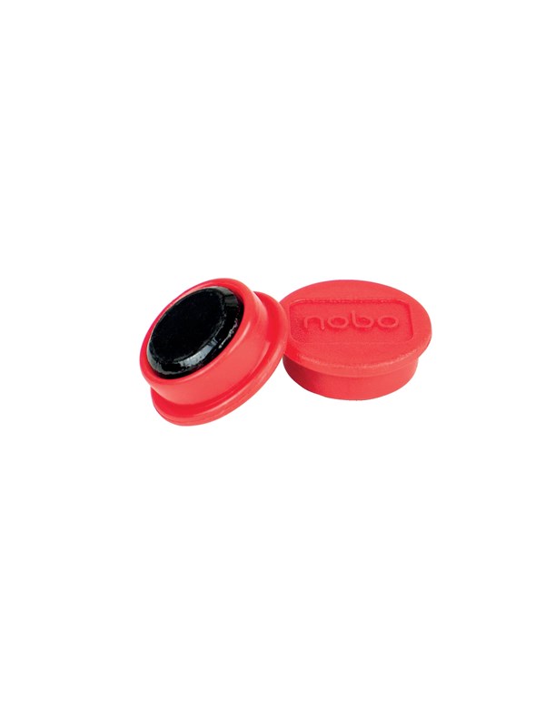 Nobo Magnetiska Whiteboardmagneter 10-Pack 24 mm Färgade Magneter Röd