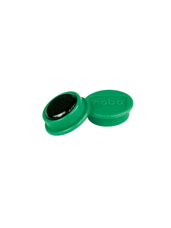 Nobo Magnetiska Whiteboardmagneter 10-Pack 24 mm Färgade Magneter Grön