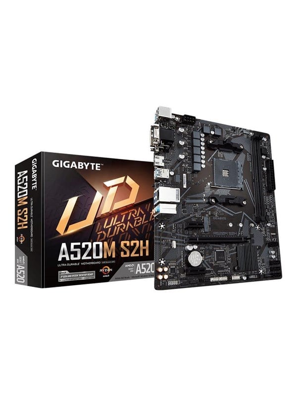 GIGABYTE A520M S2H Moderkort - AMD A520 - AMD AM4 - DDR4 RAM - Micro-ATX
