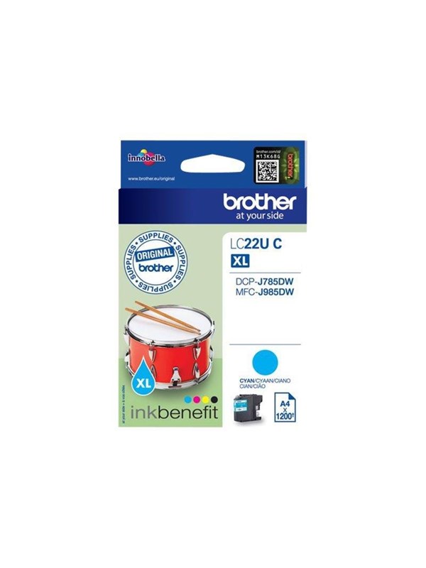 Produktfoto för Brother Bläckpatron LC22UC Cyan