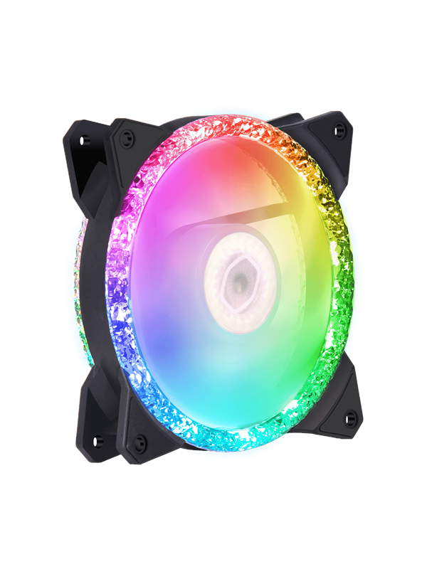 Cooler Master MasterFan MF120 Prismatic - Chassi fläkt - 120mm - Svart med RGB LED - 27 dBA