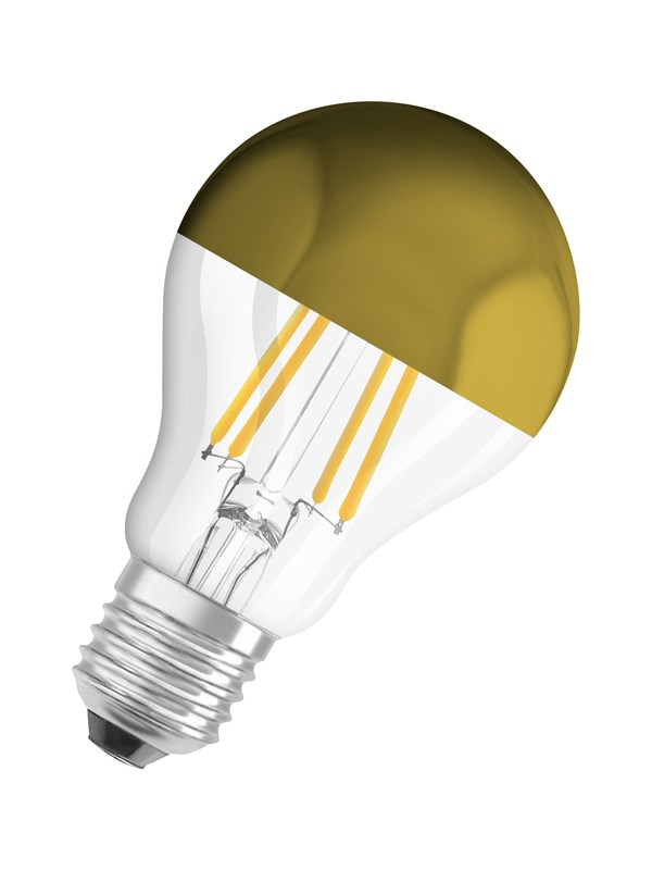 Osram LED-glödlampa Standard 4W/827 (37W) filament clear mirror gold E27