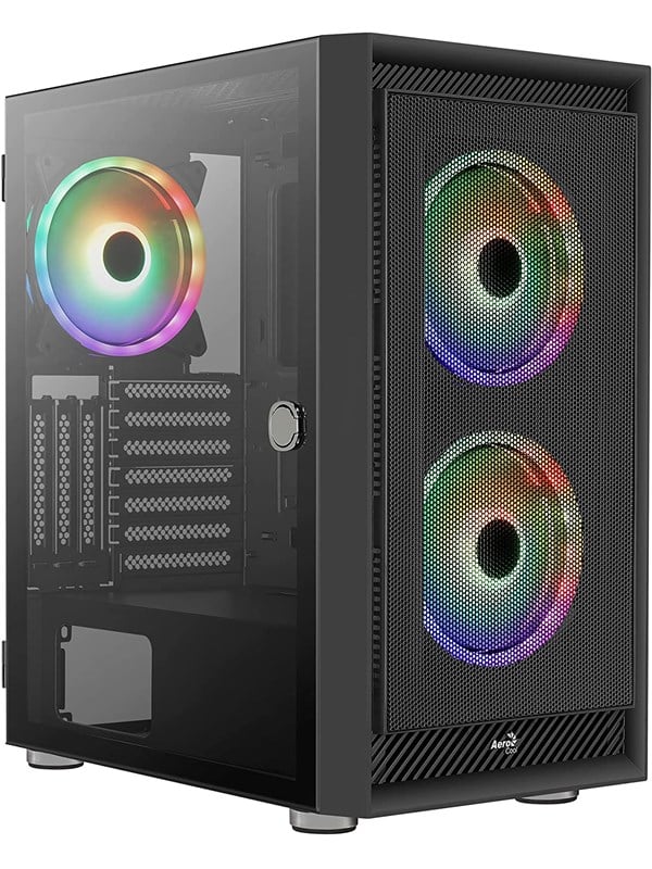 AeroCool Geh Midi Graphite black v3 MicroATX/ATX/M - Chassi - Tower - Svart