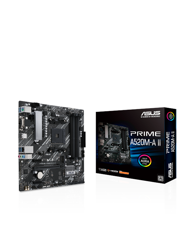 ASUS TUF GAMING A520M-PLUS II Moderkort - AMD A520 - AMD AM4 - DDR4 RAM - Micro-ATX