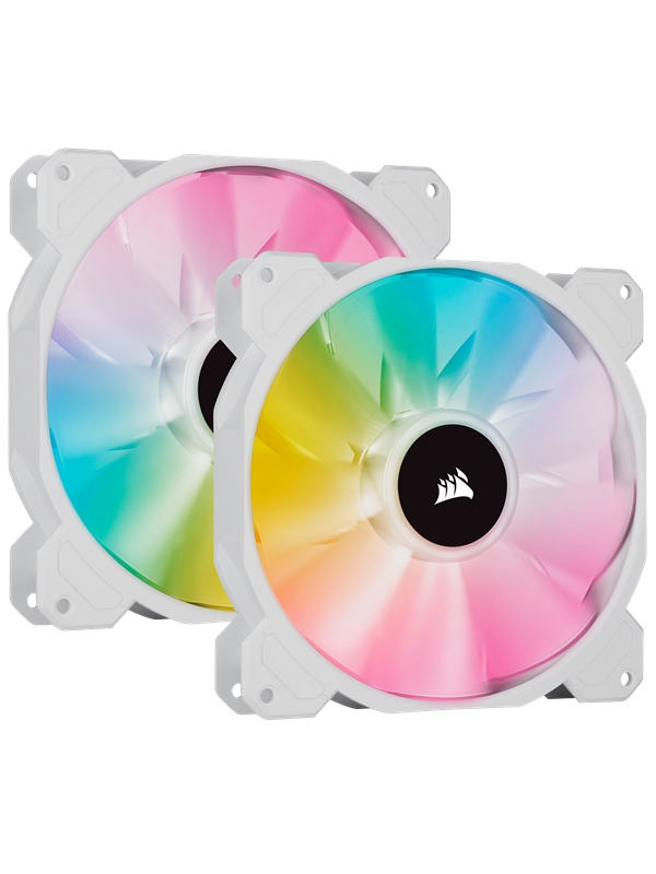 Corsair iCUE SP140 RGB Elite Performance White - Kit with iCUE Lighting Node CORE - Chassi fläkt - 140mm - Vit med RGB-ljus - 27 dBA