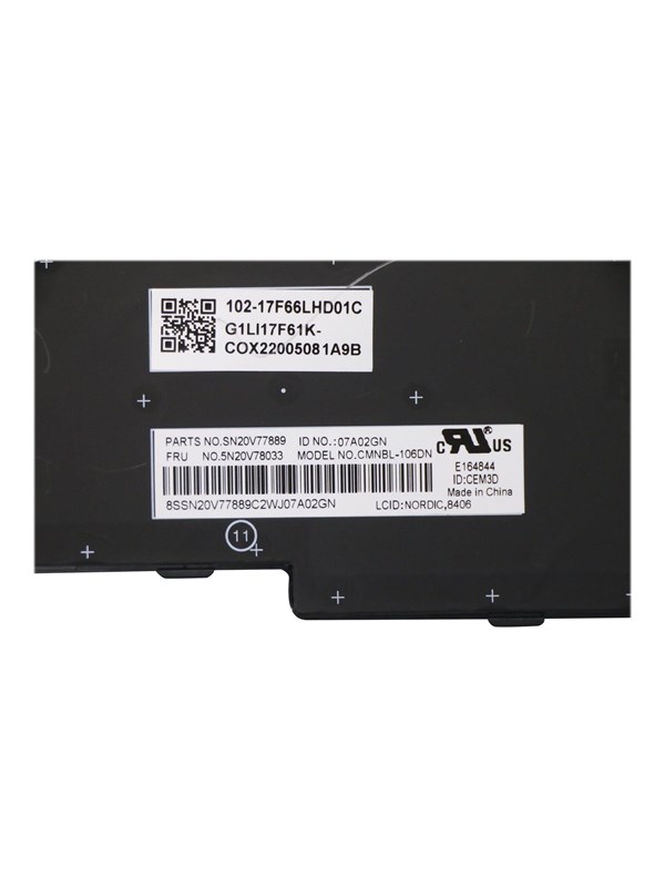 Produktfoto för Lenovo Chicony - Laptop tagentbord - till ersättning - Nordisk - Svart