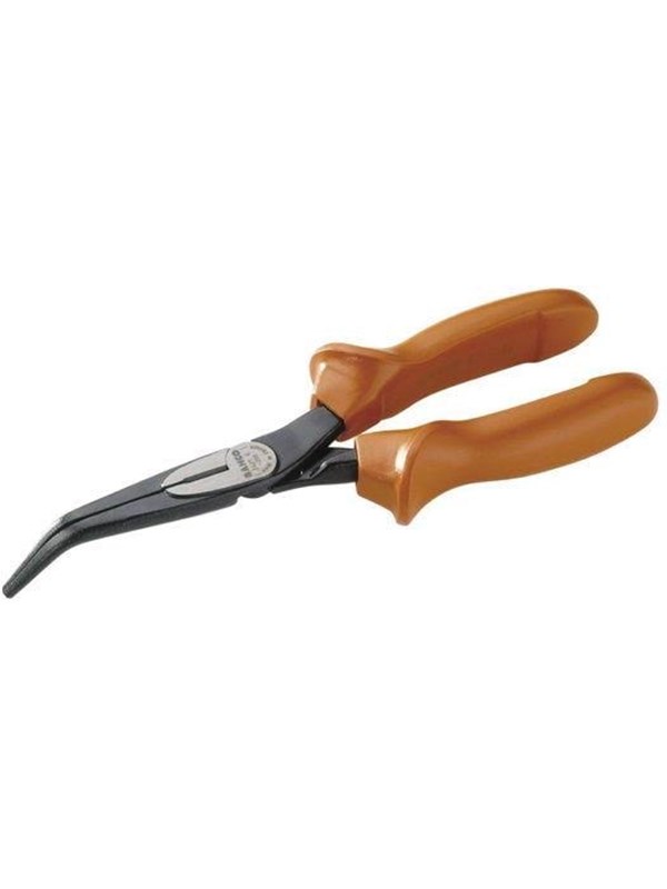 Produktfoto för Bahco Isolerad spetstång med skär, bockad 45°, 1,62 cm, 7,3 cm, 8,5 mm, Stål, Plast, Orange