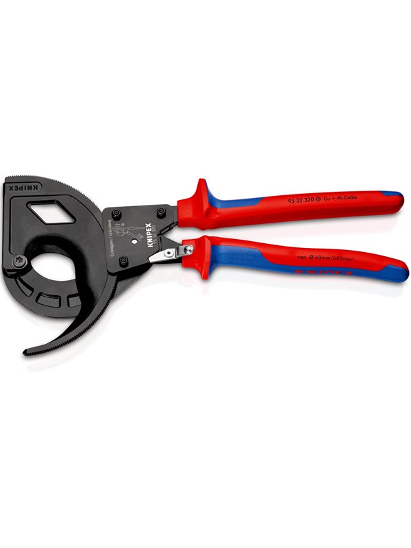 KNIPEX Kabelsaxar, (spärrmekanism, treväxlad)