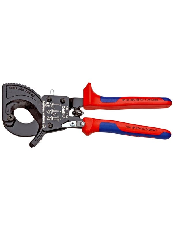 KNIPEX Kabelsaxar, (spärrmekanism)