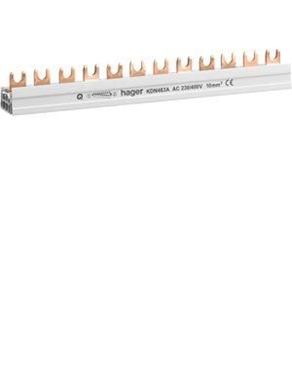 Hager Insulated busbar 4p fork 10mm2 8m