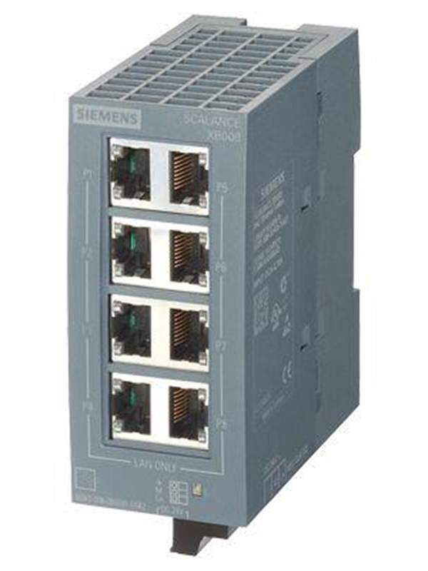 Produktfoto för SCALANCE XB008 Unmanaged Industrial Ethernet Switch for 10/100 Mbit/s