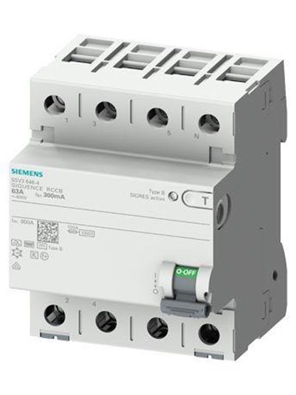 Siemens Rccb 4-polet type b 63a 30 ma 400vac
