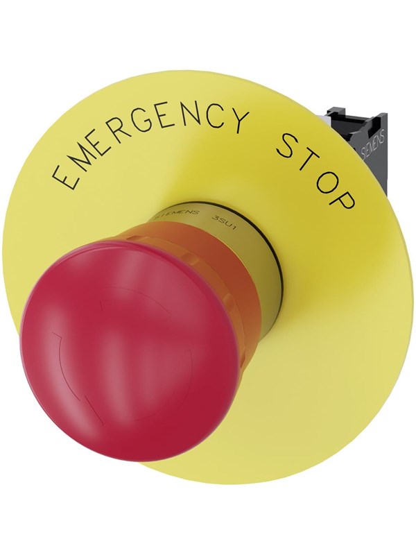 Siemens Emergency stop mushroom pushbutton 22 mm round metal