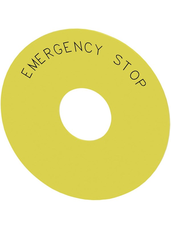 Siemens Round backing plate for em. stop mush. pushbutton yellow self-adhesive
